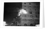 Firemen On Ladder At Flame-Engulfed Wind by Anonymous