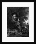 Engraving of Izaak Walton with Fishing Gear by Anonymous