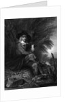 Engraving of Izaak Walton with Fishing Gear by Anonymous