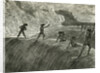 Illustration of Hawaiian Natives Surfing On High Wave by Anonymous