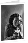 Girl Sipping a Soda by Anonymous