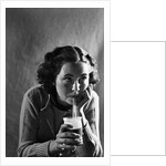 Girl Sipping a Soda by Anonymous
