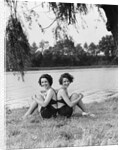 Twin Sisters Sitting Back to Back by Anonymous