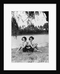 Twin Sisters Sitting Back to Back by Anonymous