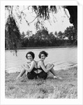 Twin Sisters Sitting Back to Back by Anonymous