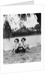 Twin Sisters Sitting Back to Back by Anonymous