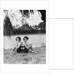 Twin Sisters Sitting Back to Back by Anonymous