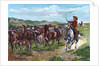 Engraving of Cowboys & Cattle by Frederick Remington