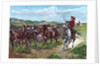 Engraving of Cowboys & Cattle by Frederick Remington