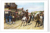 Man On Horseback In 1880S Midwest Town by Anonymous