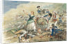 Color Engraving of Molly Pitcher at the Battle of Monmouth by Anonymous