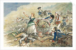 Color Engraving of Molly Pitcher at the Battle of Monmouth by Anonymous