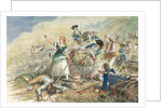 Color Engraving of Molly Pitcher at the Battle of Monmouth by Anonymous