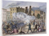 Provost Guards Attacking the Rioters Woodcut Color Print by Anonymous