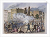 Provost Guards Attacking the Rioters Woodcut Color Print by Anonymous