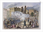 Provost Guards Attacking the Rioters Woodcut Color Print by Anonymous