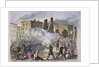 Provost Guards Attacking the Rioters Woodcut Color Print by Anonymous