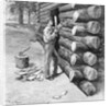 Man Working On Log Cabin Full Length by Anonymous