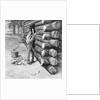 Man Working On Log Cabin Full Length by Anonymous