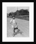 Boy Walking with Fishing Stick by Anonymous