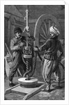 Two Men Boring A Petroleum Oil Well by Anonymous