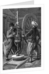 Two Men Boring A Petroleum Oil Well by Anonymous