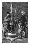 Two Men Boring A Petroleum Oil Well by Anonymous