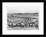 First Covered Caravan Of Horses Wagons by Anonymous