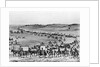First Covered Caravan Of Horses Wagons by Anonymous