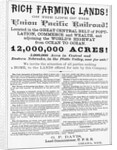 Poster Advertising Land On Union Pacific by Anonymous