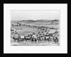 Illustration of Oregon Trail Wagon Caravan by Anonymous