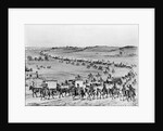 Illustration of Oregon Trail Wagon Caravan by Anonymous