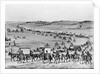 Illustration of Oregon Trail Wagon Caravan by Anonymous