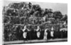 Workers Inspecting Garbage On Barge by Anonymous