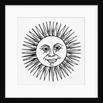 Smiling Sun Woodcut Illustration by Anonymous