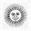 Smiling Sun Woodcut Illustration by Anonymous