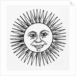 Smiling Sun Woodcut Illustration by Anonymous