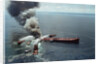 Fireboats Dousing Oil Tanker by Anonymous