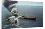 Fireboats Dousing Oil Tanker by Anonymous