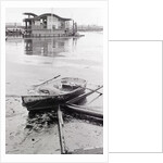 Oil-Slicked Boat Washed On Oiled Beach by Anonymous
