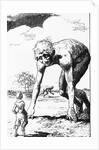 Illus. Of Man Encountering Lunar Giants by Anonymous
