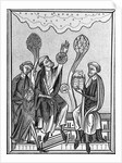 Medieval Illus. Of 3 Men Observing Sky by Anonymous
