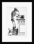 Print of a Skeleton Contemplating a Skull by Anonymous