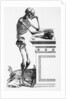 Print of a Skeleton Contemplating a Skull by Anonymous