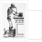 Print of a Skeleton Contemplating a Skull by Anonymous