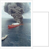 Dark Smoke Rising from Burning Mega Borg Oil Tanker by Anonymous