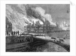 Engraving Genview Hotel De Ville Burning by Anonymous