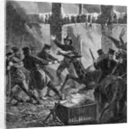 Lithograph Depicting Firemen Rescuing Animals from Barnum's American Museum by Anonymous