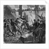Lithograph Depicting Firemen Rescuing Animals from Barnum's American Museum by Anonymous