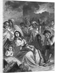 Illus Of Families Huddled Bkgrd Fire by Anonymous